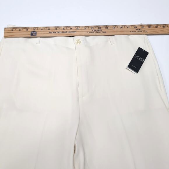 LRL Ralph Lauren Elevated Crop Pants Womens Plus Size 14W Cream Pockets NEW NWT - Picture 8 of 14